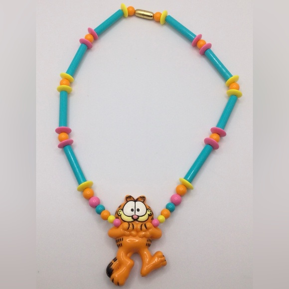 Garfield Jewelry - A Very Rare Vintage 1981 Avon Garfield Pastel Choker Necklace